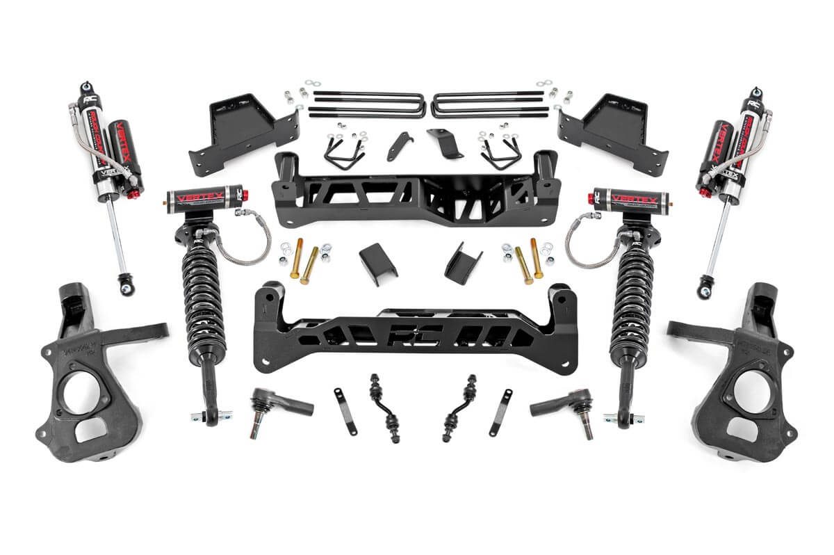 GMC Sierra 1500 Suspension Lift Kit - Front + Rear - Rough Country - 7 Inch Lift Kit | Cast Steel | Vertex - '14-'18